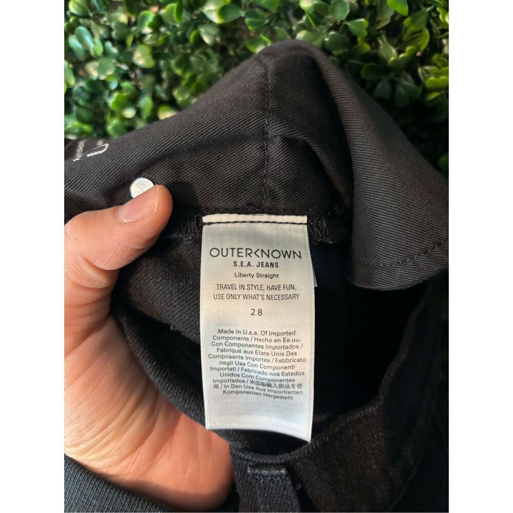 NWOT Outerknown Womens S.E.A Liberty Black Straight Leg Jeans, 28 - Picture 4 of 5